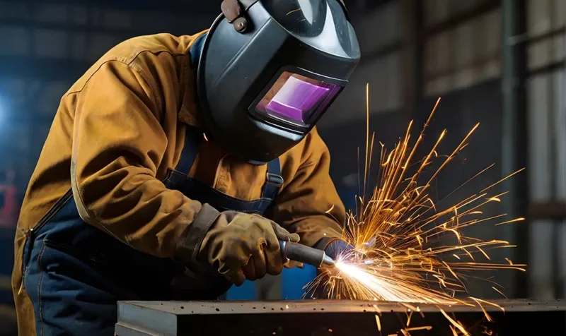un-hombre-con-un-casco-de-soldadura-trabajando-en-la-soldadura-por-arco-fabricacion-de-metales
